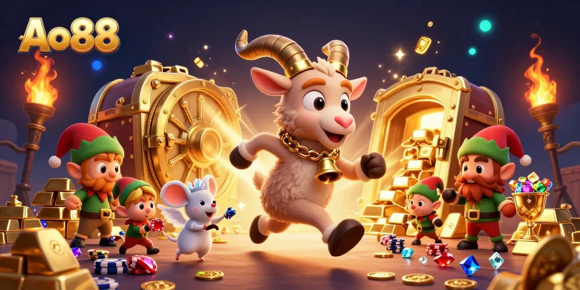 Ao88 celebrates vibrant casino experiences with characters engaging in lively gambling, showcasing excitement and treasure.