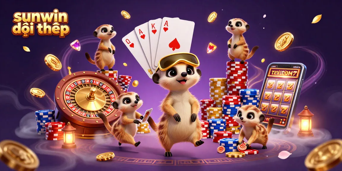 Experience the excitement of sunwin đổi thưởng with lively meerkats managing a dynamic casino scene.