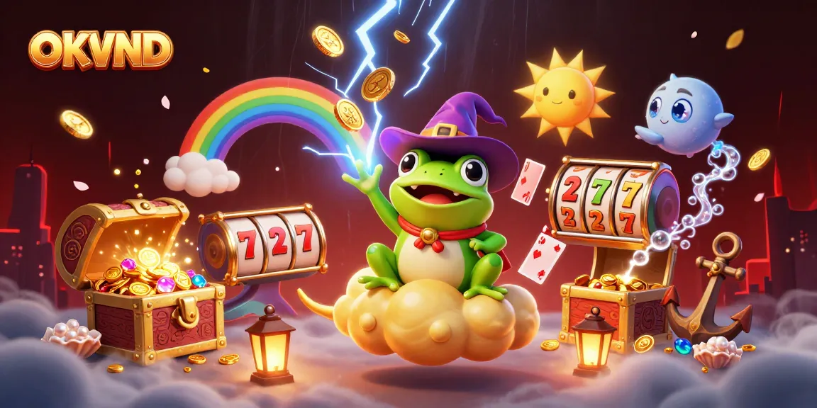 Engage with OKVND's dynamic casino experience featuring vibrant characters and golden rewards.