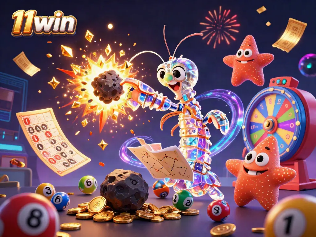 Engage with 11win's dynamic casino adventure, featuring vibrant games and celebratory elements.