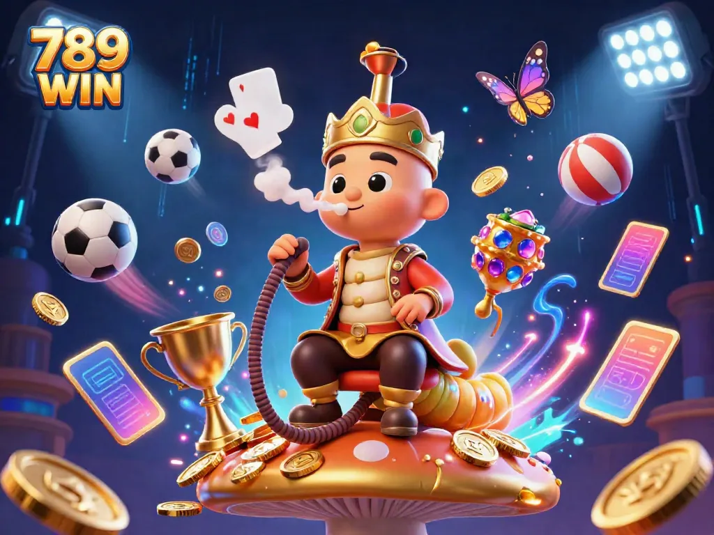 Experience thrilling 789 WIN adventures with a dynamic casino scene featuring characters and vibrant elements.