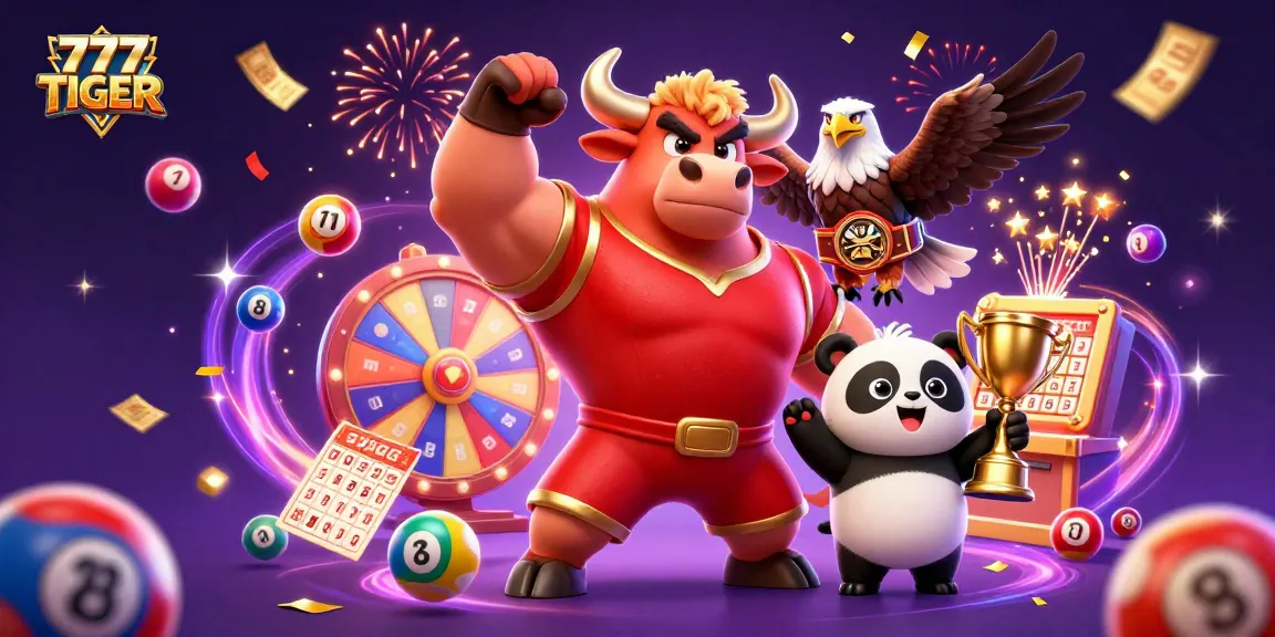 Engage with the exhilarating gaming world at 777TIGER featuring mascots and exciting lottery elements.