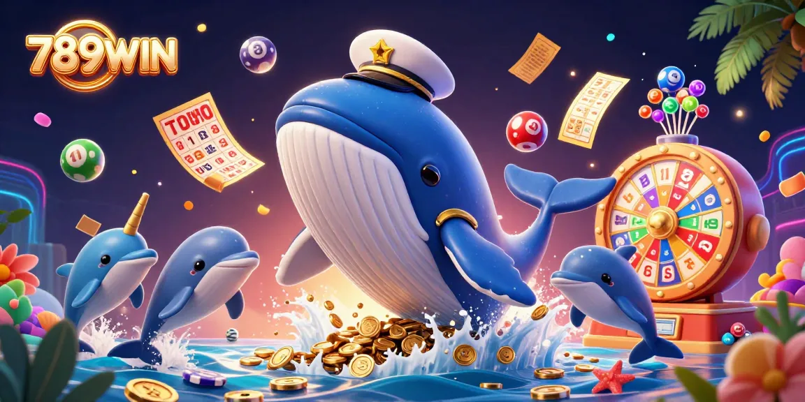 Experience thrilling wins at 789WIN with a vibrant 3D casino scene featuring playful characters and dynamic game elements.