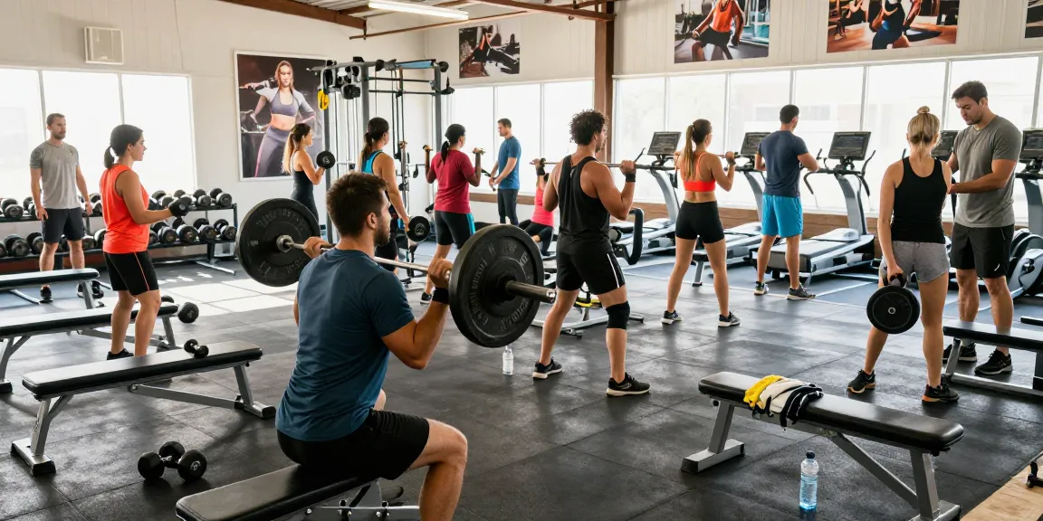 Anabolika Shop offers a vibrant gym scene featuring diverse athletes engaged in dynamic exercises and personal training.