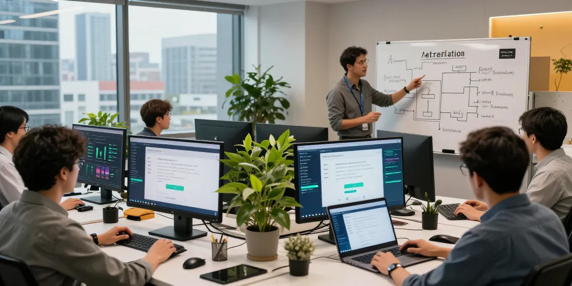 Team collaborating on age verification system solutions in a modern tech workspace
