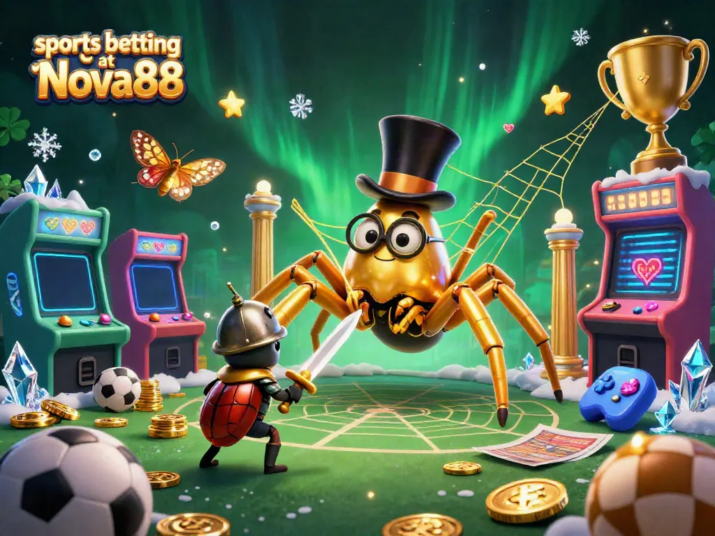 Experience action-packed sports betting at Nova88 with dynamic betting scenes featuring vibrant gaming elements.