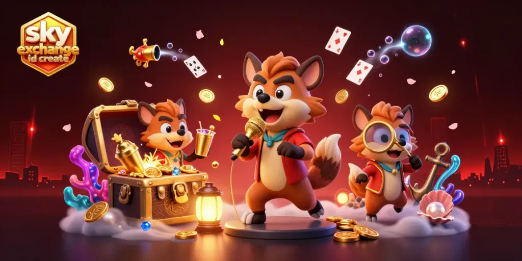 Experience "sky exchange id create" with lively hyenas in a vibrant digital casino world.