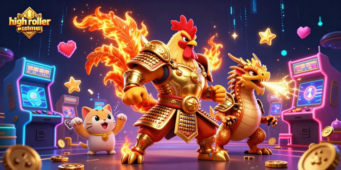 Win big at high roller online casinos with vibrant gaming elements and thrilling characters.