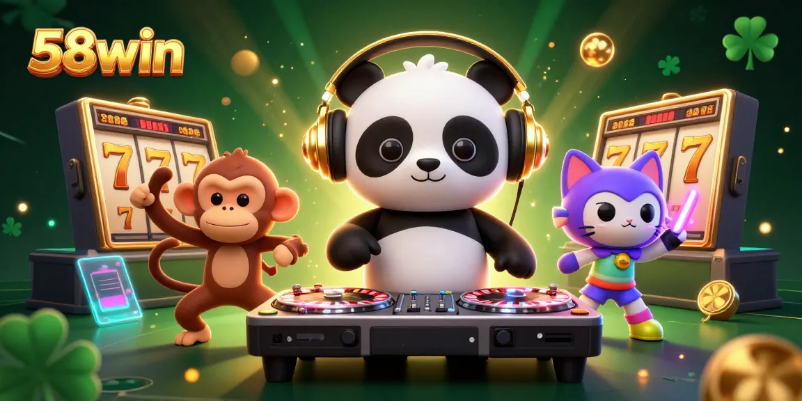 Experience the vibrant excitement of 58win with colorful characters and engaging casino elements.