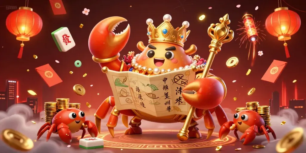 Experience the vibrant gaming world of 88vbet with a dynamic scene of a golden crab emperor and lucky symbols.