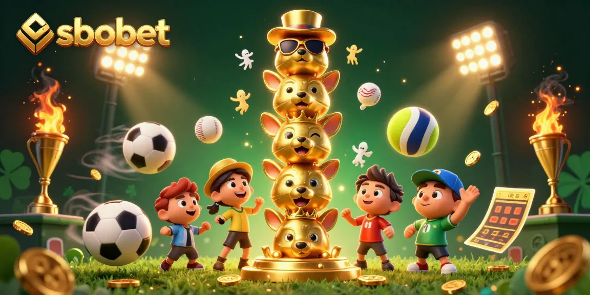 sbobet sports betting action with dynamic cartoon characters and vibrant gaming elements