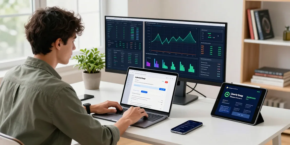 LibertySwap user engaging in a cross-chain transaction in a modern decentralized finance workspace.