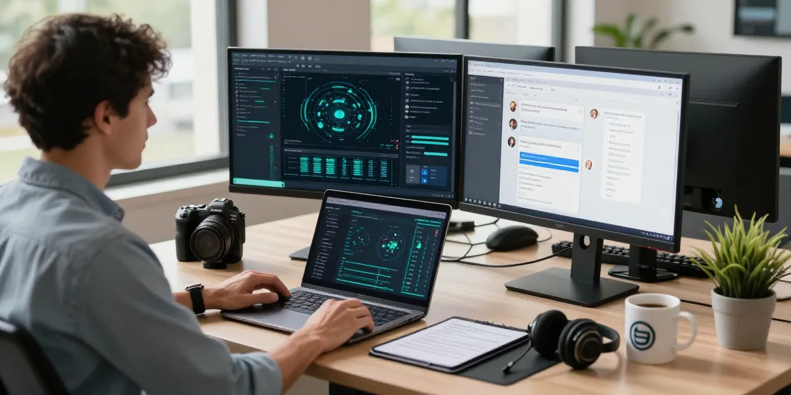 快连 innovative network acceleration solutions in a modern work environment, showcasing professional efficiency.