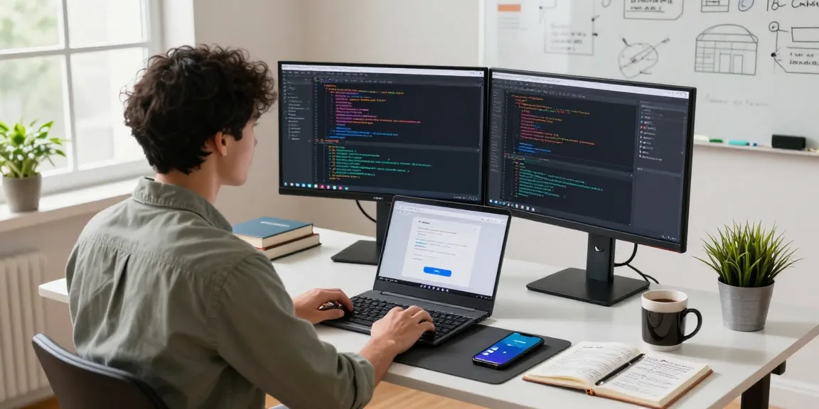 Experience the ultimate Telegram Download in a vibrant tech workspace with developers coding and collaborating on modern software.