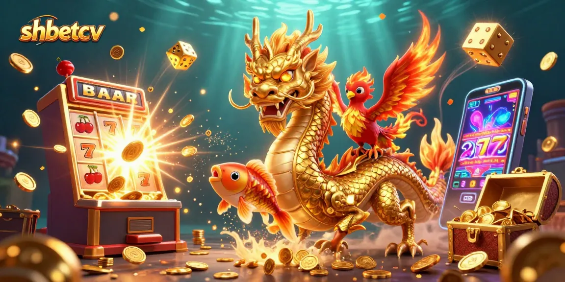 Experience thrilling jackpots at shbetcv with golden dragon, phoenix, and vibrant casino elements.