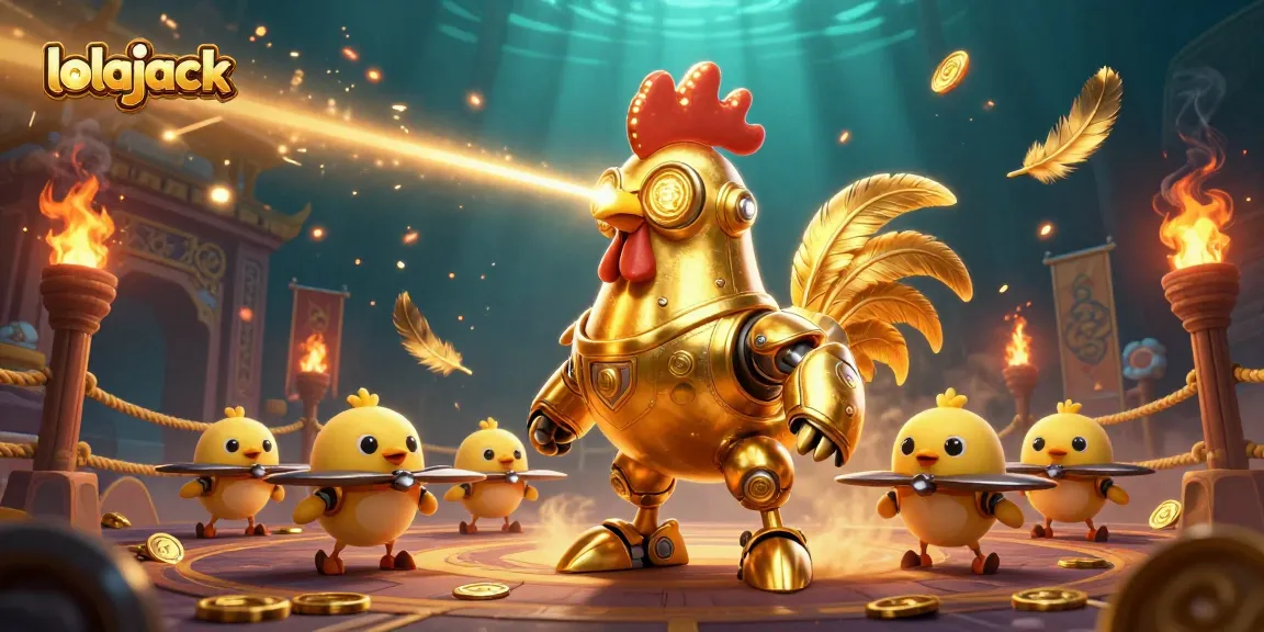 Engage in exciting casino action with lolajack at a vibrant 3D scene showcasing gaming elements.