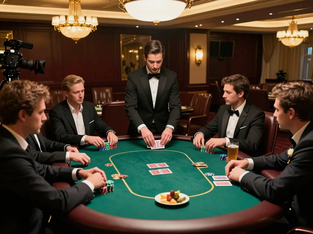 B52 club poker action with players betting and strategizing at an upscale table, showcasing excitement and luxury.