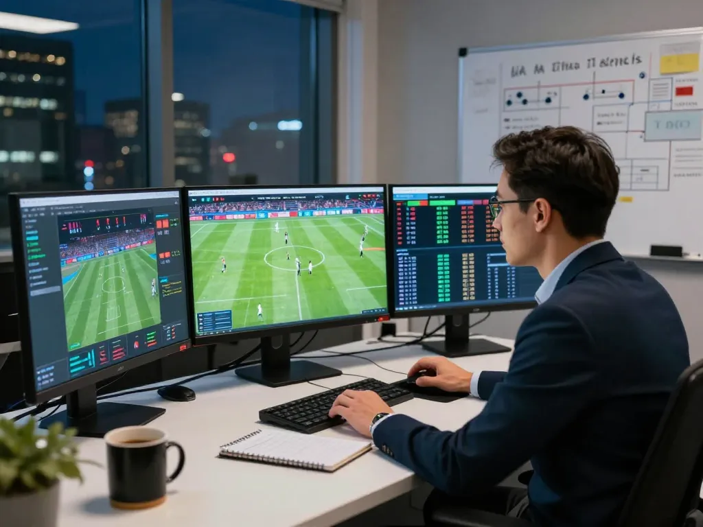 Kèo nhà cái 88 sports analysis in a modern workspace with live betting odds and match statistics.