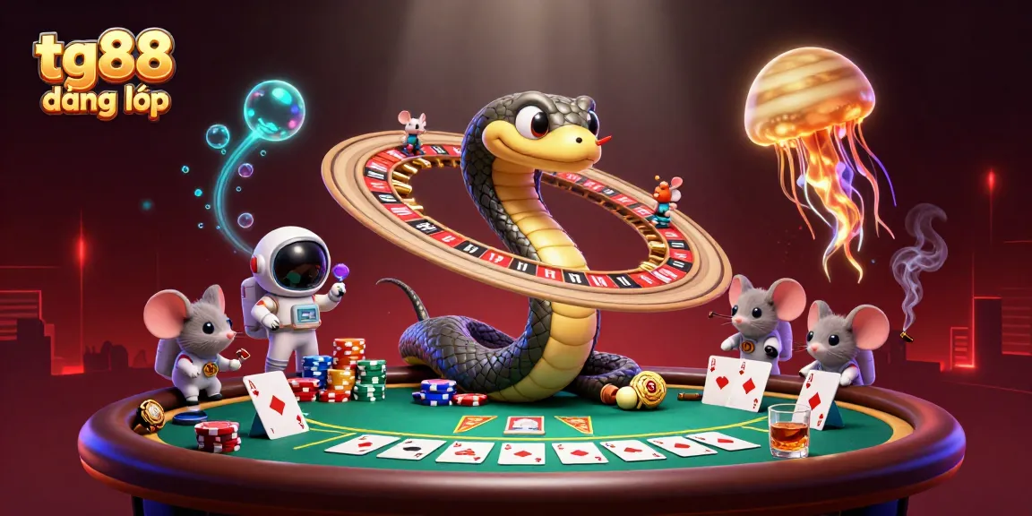 Engage in thrilling action at tg88 đăng nhập while placing bets with cosmic elements in a fun illustration.