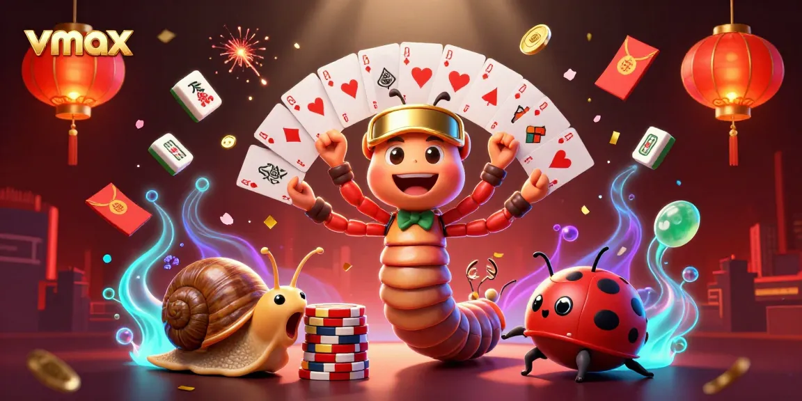 Experience exciting gameplay at vmax with a unique cartoon illustration of a casino scene.